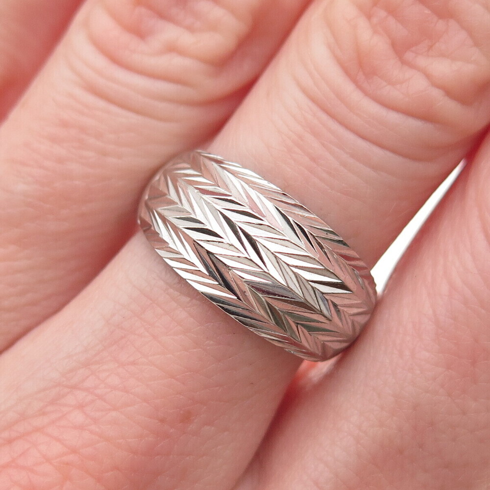 Milor 925 Sterling Silver Italy Arrow Link Ring Size 7
